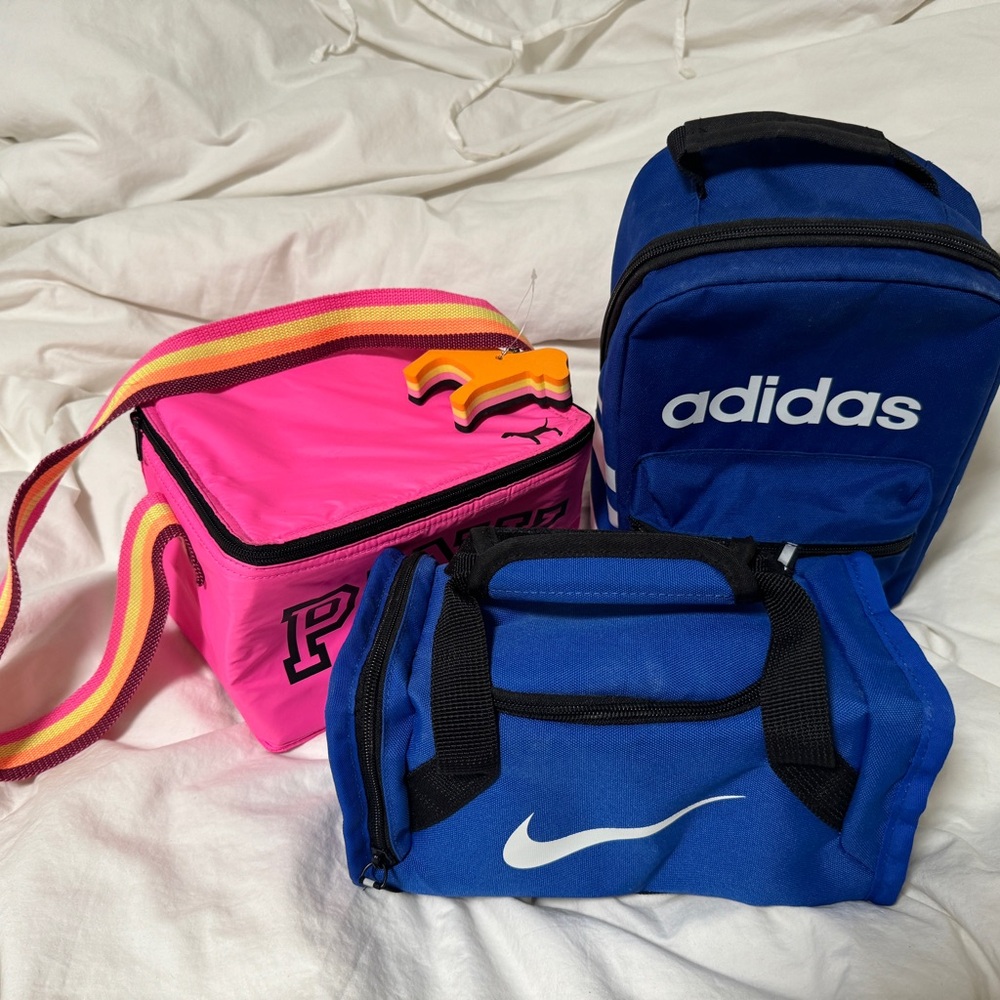 3 Mini Nylon bags from Pink,Adidas, and Nike